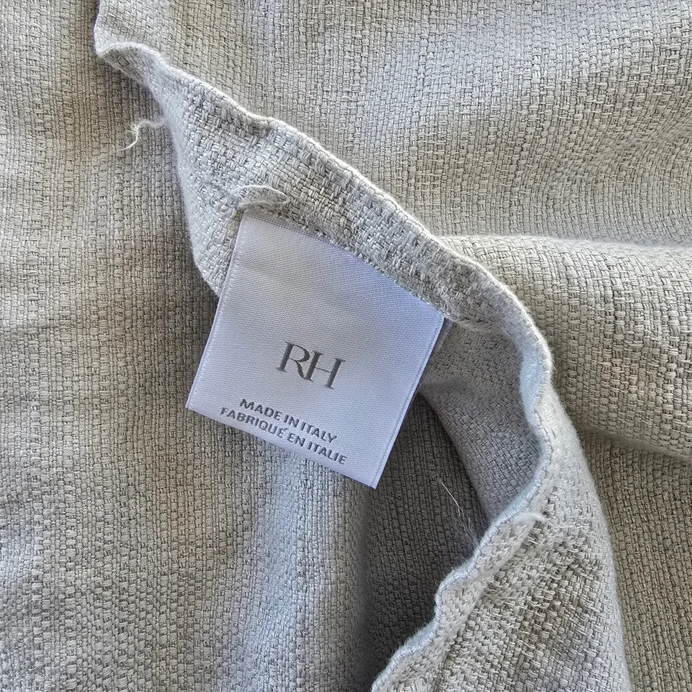 Restoration Hardware Luca Linen Cotton Weave Pillow Shams Grey Mist Standard